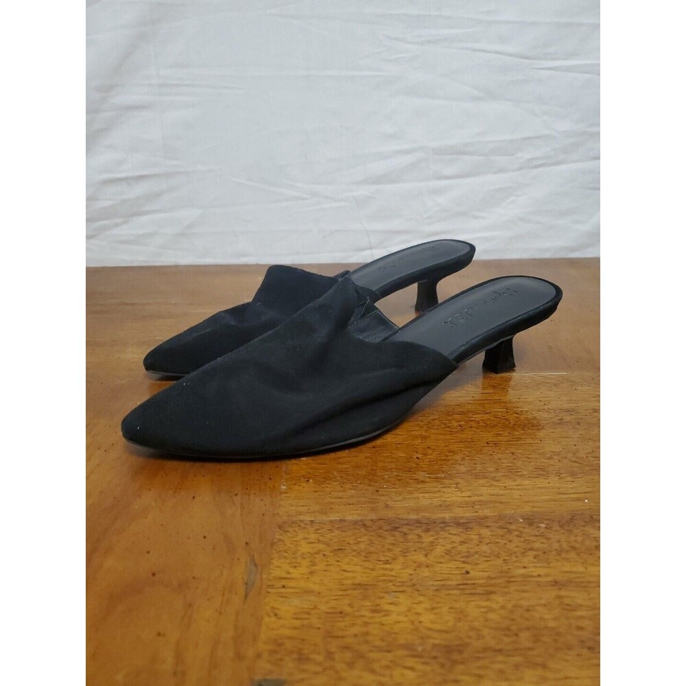 Splendid Louisa Pointed Toe Slip On Stretch Low Heel Black Suede Shoes Size 9
